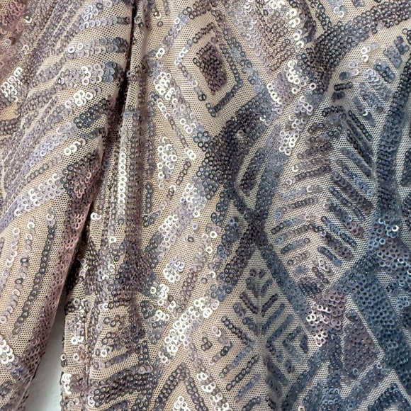 BCBGMAXAZRIA Sequin Off-Shoulder Ruched Dress – Small – Rose Gold - Picture 14 of 14